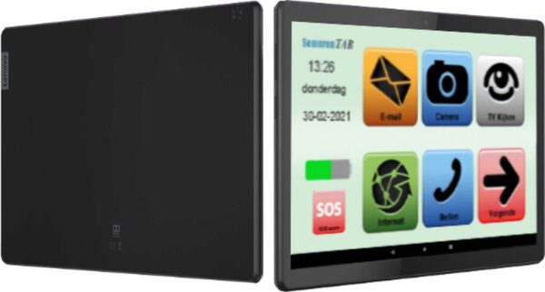 SeniorenTAB LM10G HD - Senioren tablet - Lenovo - 64GB - Wifi - 4G - 10.1 inch scherm (8720589130043)
