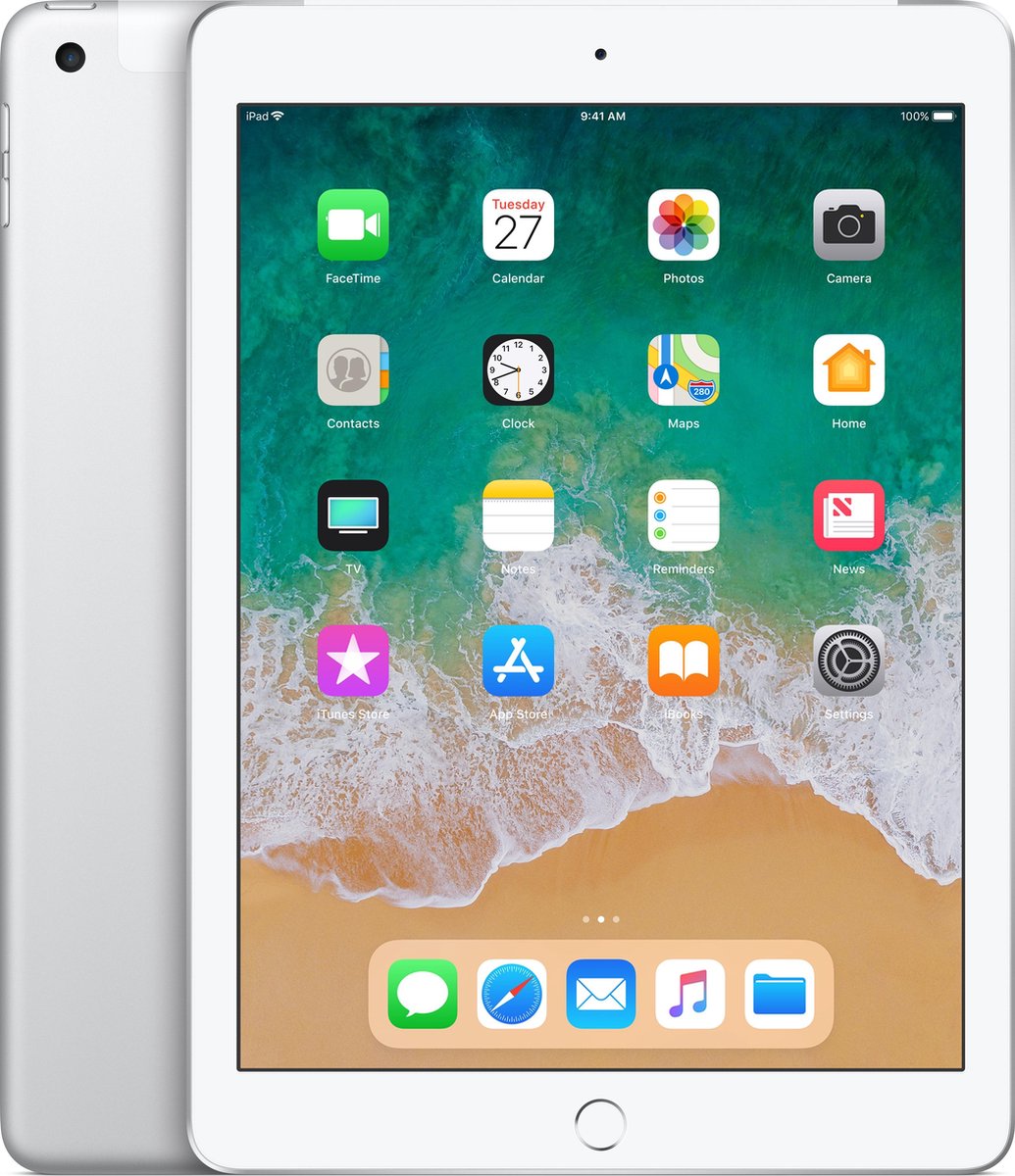 Apple iPad (2018) - 9.7 inch - WiFi + 4G - 128GB - Zilver (0190198666345)