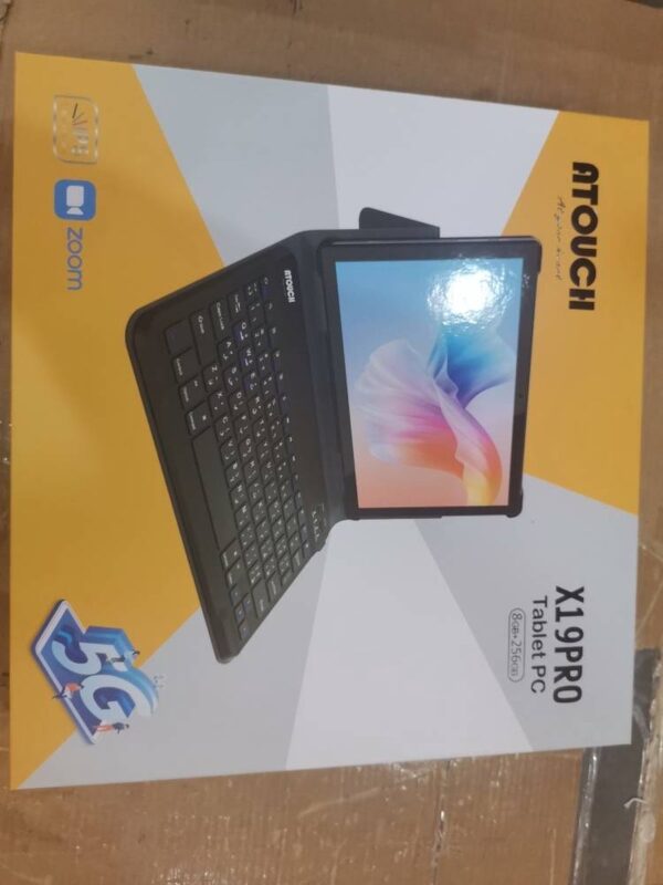 Viatel Atouch Best Seller X19 Pro Tablet PC 10.1 Inch IPS LCD Screen 5G Dual SIM Android 12 Business Tablets with Bluetooth Keyboard (0657687480337)