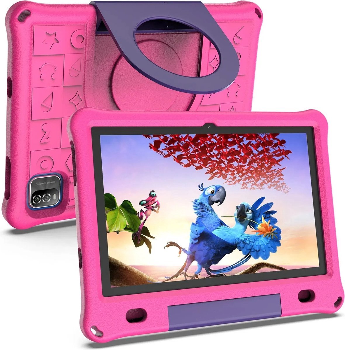 Pritom Kindertablet - Kindertablet vanaf 3 jaar - Kindertablet - 3GB RAM - 64 GB Opslag - Snelle 10 Inch Kindertablet - Beschermhoes - Roze (6150721961952)