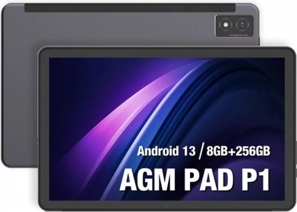 AGM P1 PAD 4G Android Robuste Tablet -IP69 - 256GB - 7000mAh - Donkergrijs (6934663604227)