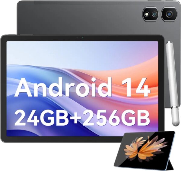 Blackview Tab 16 Pro 11 Inch Tablet Android 14 4G DUAL SIM+WiFi 24(8+16)GB+256GB(TF 2TB) Widevine L1 7700mAh GPS,18W,13+8MP inclusief pen en case Grijs (6931548316800)