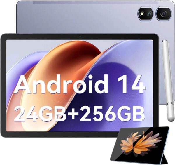 Blackview Tab 16 Pro 11 Inch Tablet Android 14 4G DUAL SIM+WiFi 24(8+16)GB+256GB(TF 2TB) Widevine L1 7700mAh GPS,18W,13+8MP inclusief pen en case Paars (6931548316916)