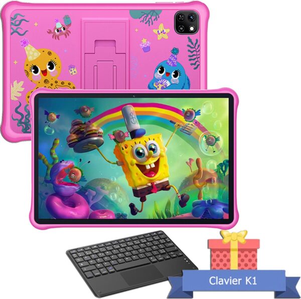 Oscal Pad 50 Kindertablet 10.1" - Android13 - RAM 6GB - ROM 64GB - 5100mAh - Google Kids Space - Ouderlijk toezicht - Met Toetsenbord - Roze (0737055408009)