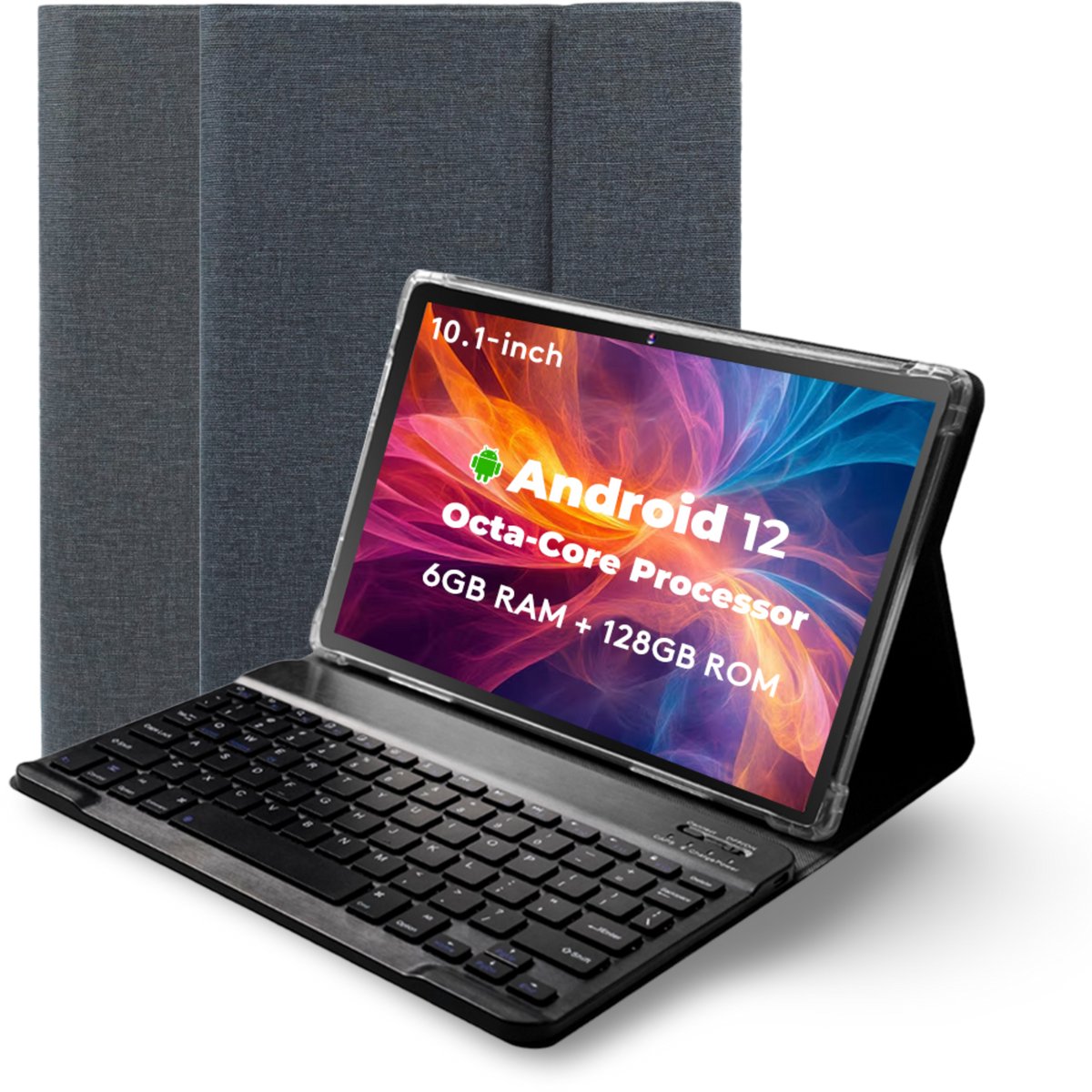 Hot Pepper DT40 Android Tablet 10 Inch - Grijs Toetsenbord En Tablet Hoes - 6GB RAM - 128GB Geheugen (8720892458957)