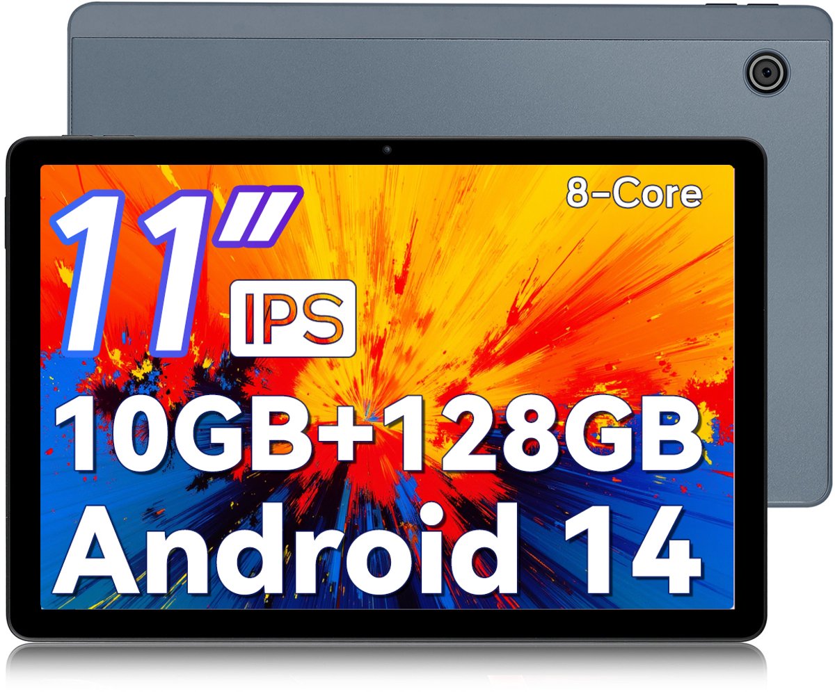 Hotlight A6H - Android 14 Tablet - 11 inch - 10(4+6)GB RAM/128GB ROM- 6800mAh - Grijs (0727640088044)