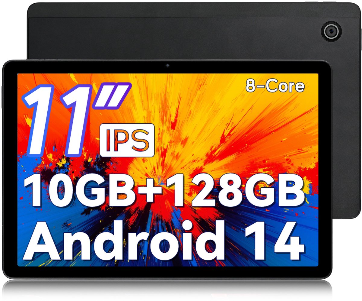 Hotlight A6H - Android 14 Tablet - 11 inch - 10(4+6)GB RAM/128GB ROM- 6800mAh - Zwart (0727640088037)