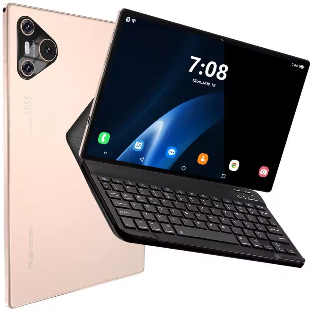 Mookes Pad 9 Pro Tablet 10.1 inch Android Snapdragon 8gen2 Global 12GB 256GB 10000 mah 5G Dual SIM WIFI HD Scherm - Gold and Keyboard (6154507147158)