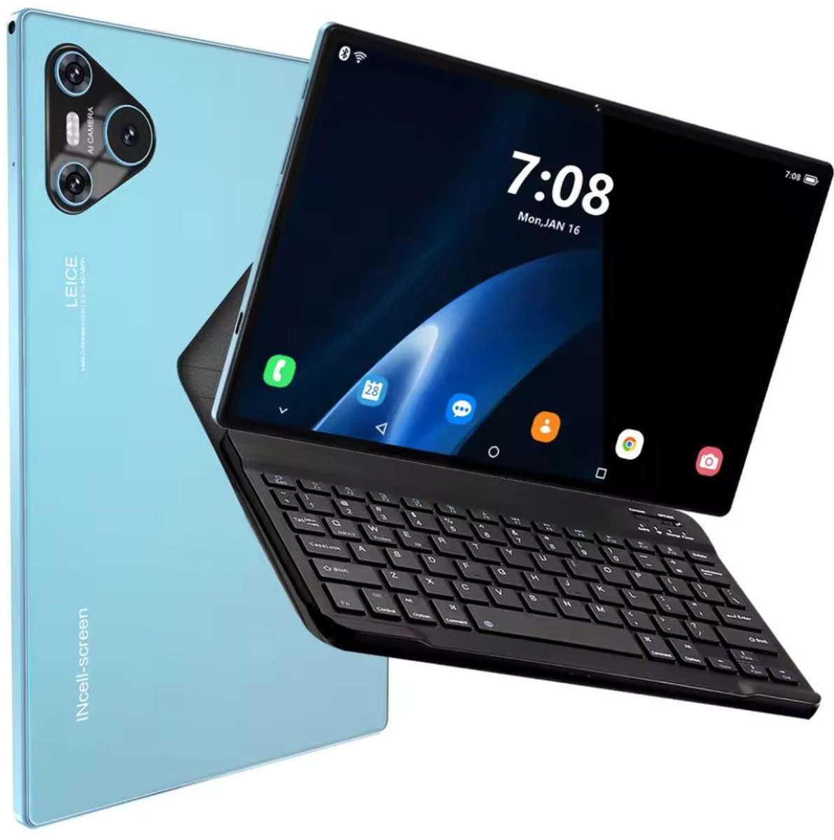 Mookes Pad 9 Pro Tablet 10.1 inch Android Snapdragon 8gen2 Global 16GB 1024GB 10000 mah 5G Dual SIM WIFI HD Scherm - Blue and Keyboard (6154507262226)
