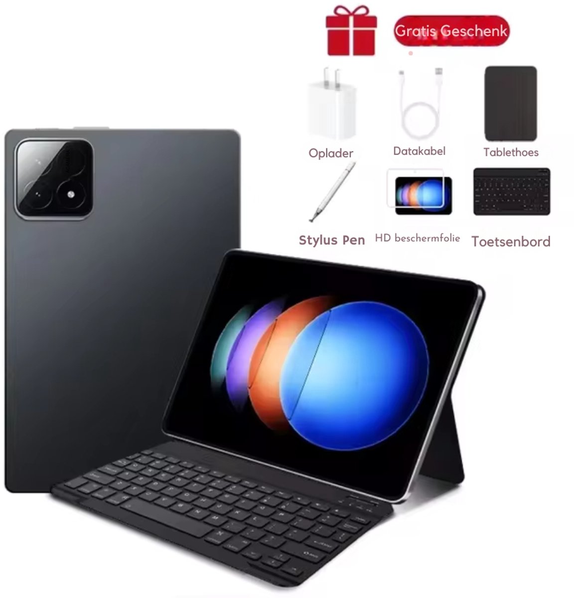 Mookes Tablet Android Snapdragon888 11Inch Hd 12GB 512GB 12000Mah 5G Dual Sim Bluetooth Wifi Gps Tafels - Black (6154506683619)