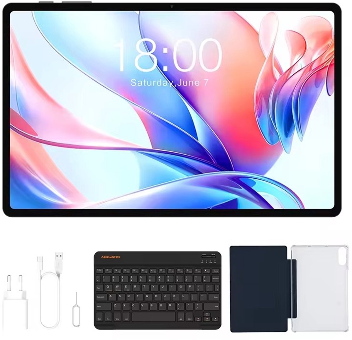 Teclast P50AI Android Tablet 11 inch 90Hz scherm AllWinner A733-AI octa-core (6GB + 10GB) Max. 16GB RAM 128GB LPDDR5 Wifi-6 7000mAh batterij AI tablet PC - Tablet With Case and KB (6154507297235)