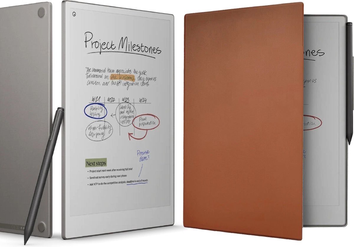 reMarkable Paper Pro met Marker Plus en Bruine Magnetische Hoes - digitaal notitieblok (8717953043900)