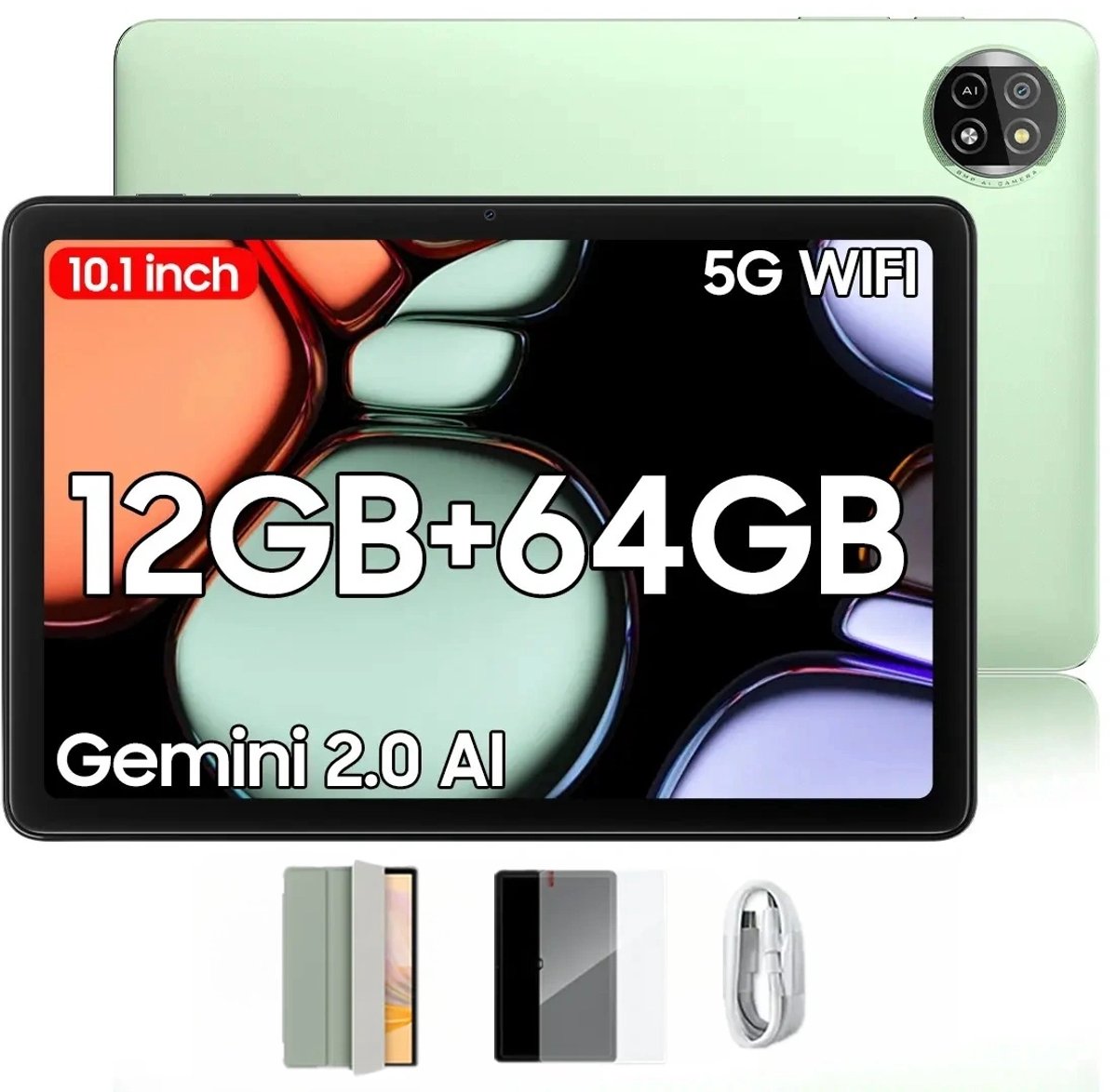 Blackview Tab 20 WiFi Tablet - Android 15 - 10 inch - 6600mAh - 12GB RAM - 64GB ROM - OTG - FM - Groen (6931548323150)