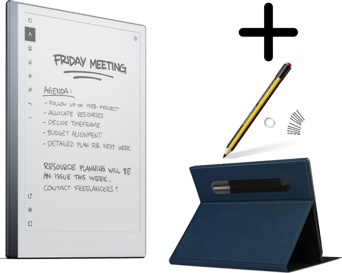 Remarkable 2 - Tekentablet - met Steadtler pen incl gum en blauwe slim case folio (9501271421460)