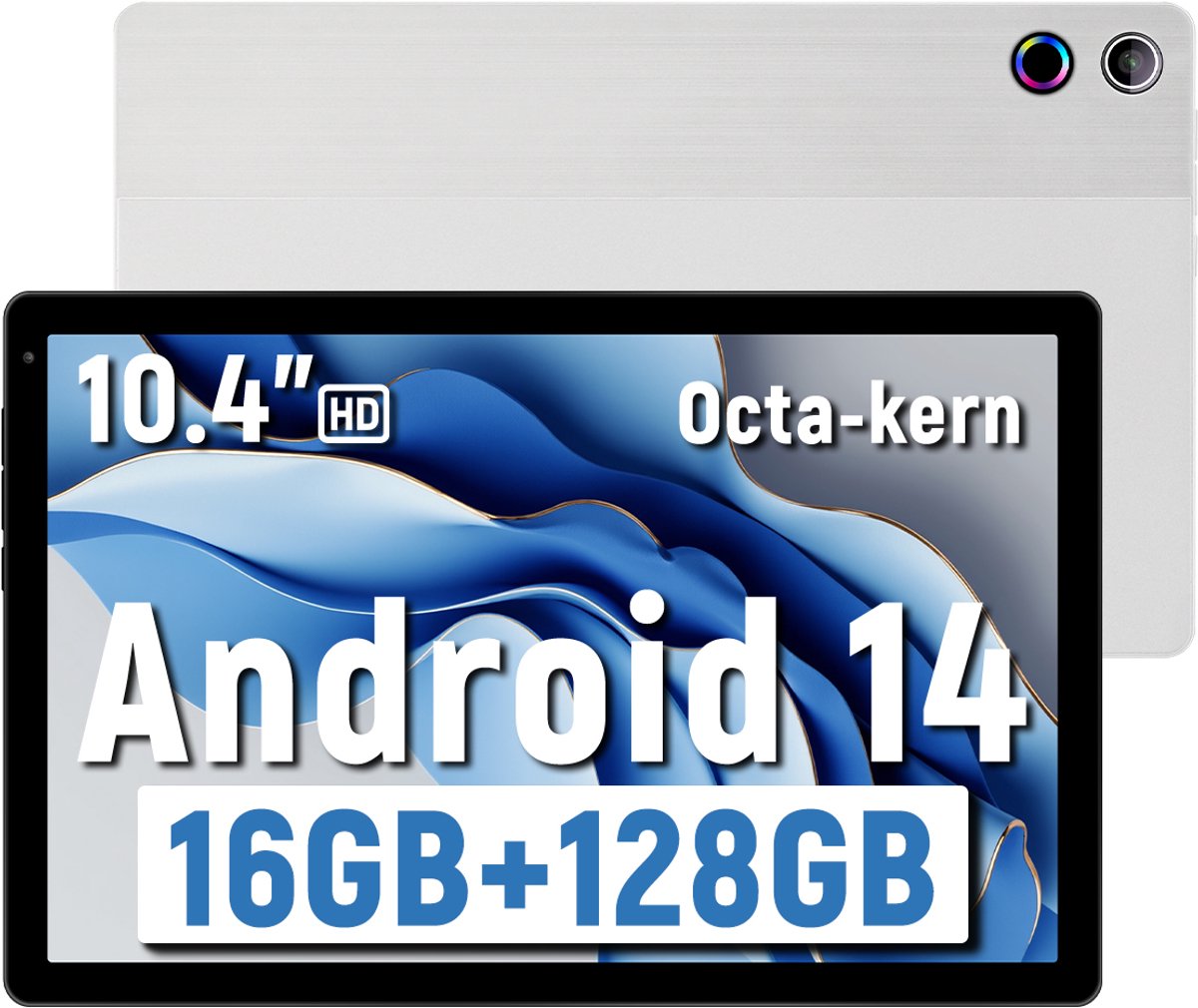 kotsren C12 - Android 14 Tablet - 10.4 inch - 16(3+13)GB RAM/128GB ROM- 5000mAh - Zilver (6978044740234)
