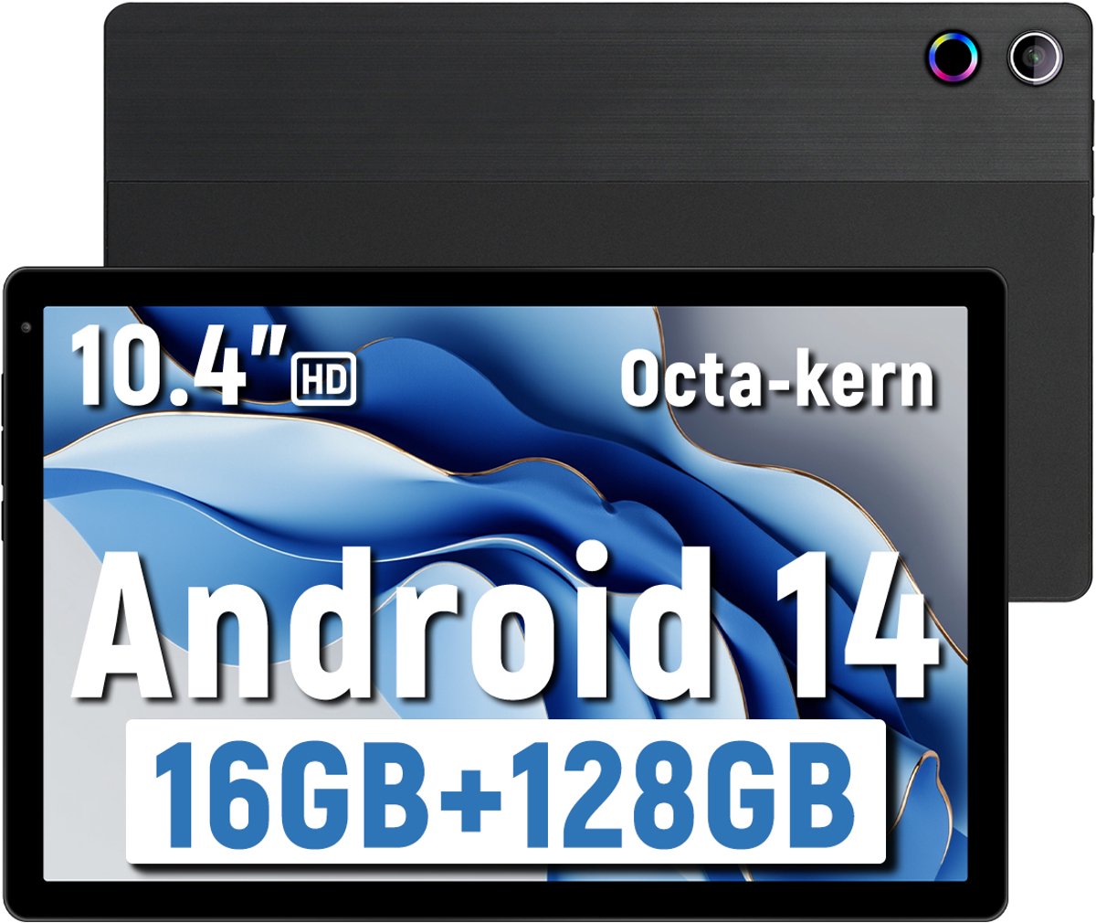kotsren C12 - Android 14 Tablet - 10.4 inch - 16(3+13)GB RAM/128GB ROM- 5000mAh - Zwart (6978044740241)
