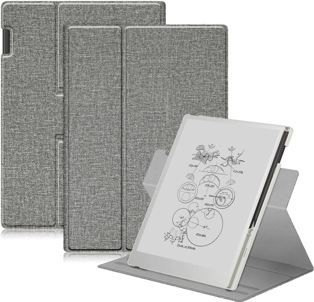 reMarkable® Paper Pro met Marker Plus en Draaibare Grijze hoes - (8717953043733)