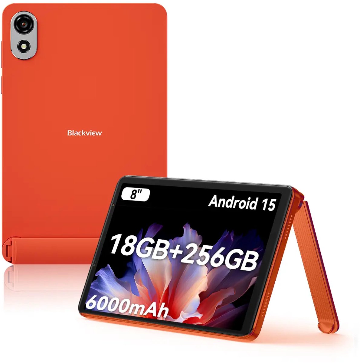 Blackview ZENO1 Android 15 Tablet - 8 inch - 18 GB RAM - 256 GB ROM - 4G Dual SIM + WiFi - 6000 mAh - OTG - GPS - Oranje (6931548323204)