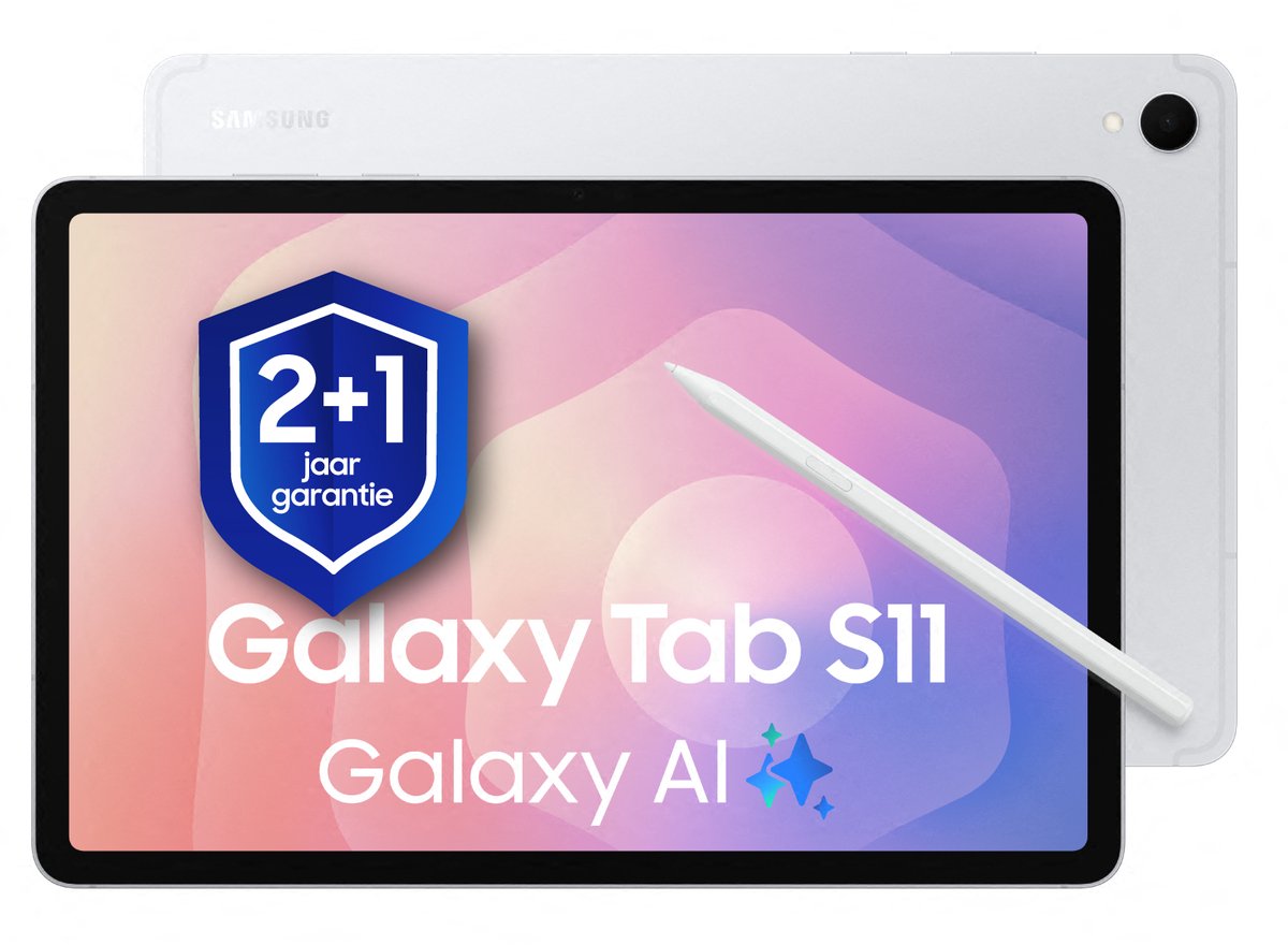 Samsung Galaxy Tab S11 - 128GB - Silver + 1 jaar extra garantie (8806097864363)