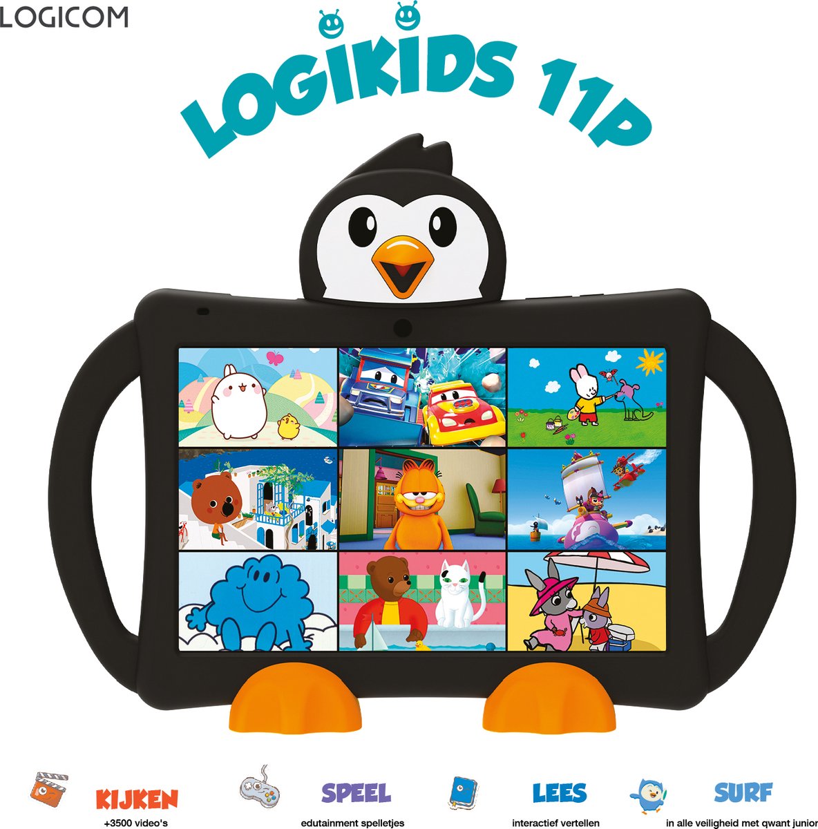 Logikids 11 - Kindertablet - 10.1 Inch - 32GB+128 GB - Octa Core - Vanaf 3-7 Jaar - 5000 mAh Batterij - Beschermhoes - Android 14 - Ouderlijk Toezicht (3483072500697)