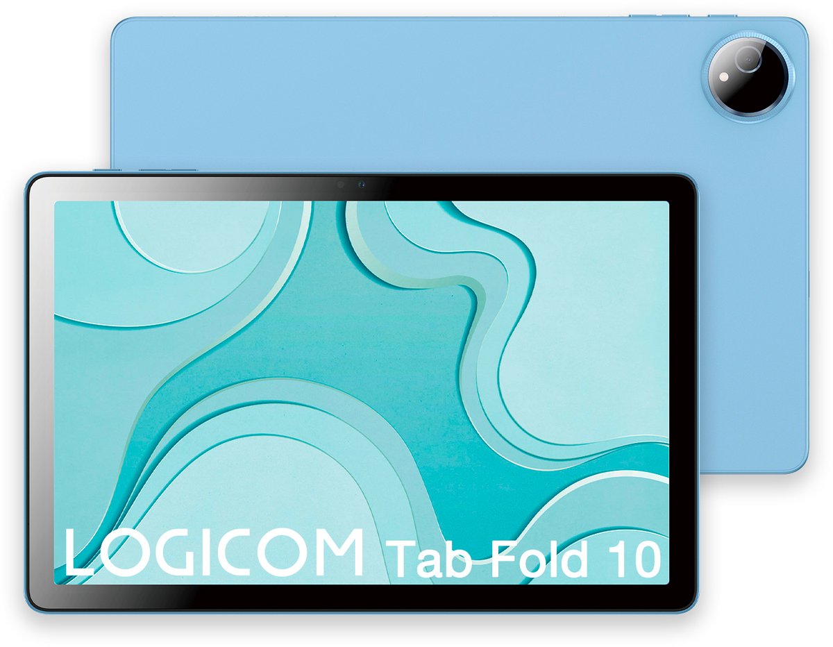 Logicom - Tablet Fold 10 - 128GB - 10 Inch - 6GB RAM - Octa Core - Wifi - Android 15 + Cover - Blauw (3483070028087)