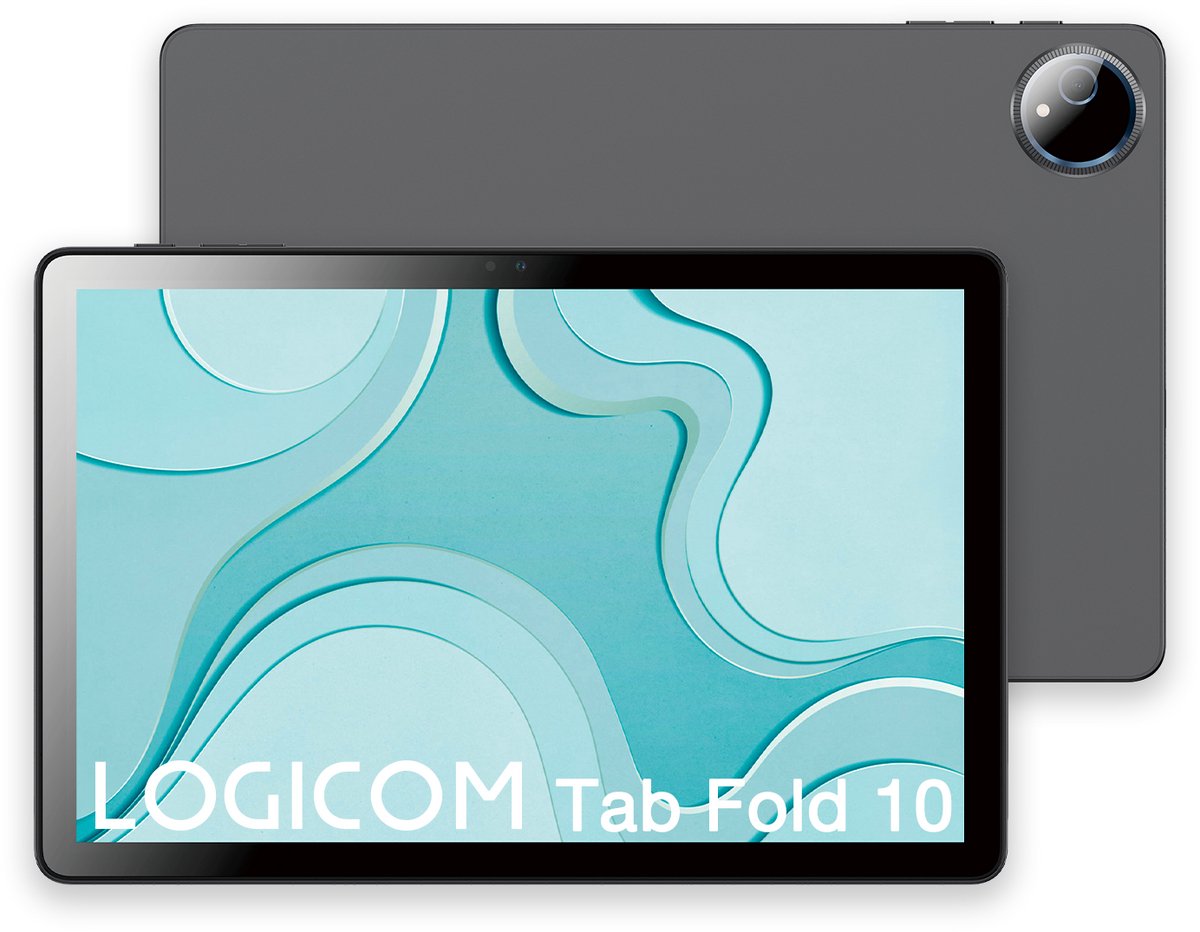 Logicom - Tablet Fold 10 - 128GB - 10 Inch - 6GB RAM - Octa Core - Wifi - Android 15 + Cover - Grijs (3483070028070)