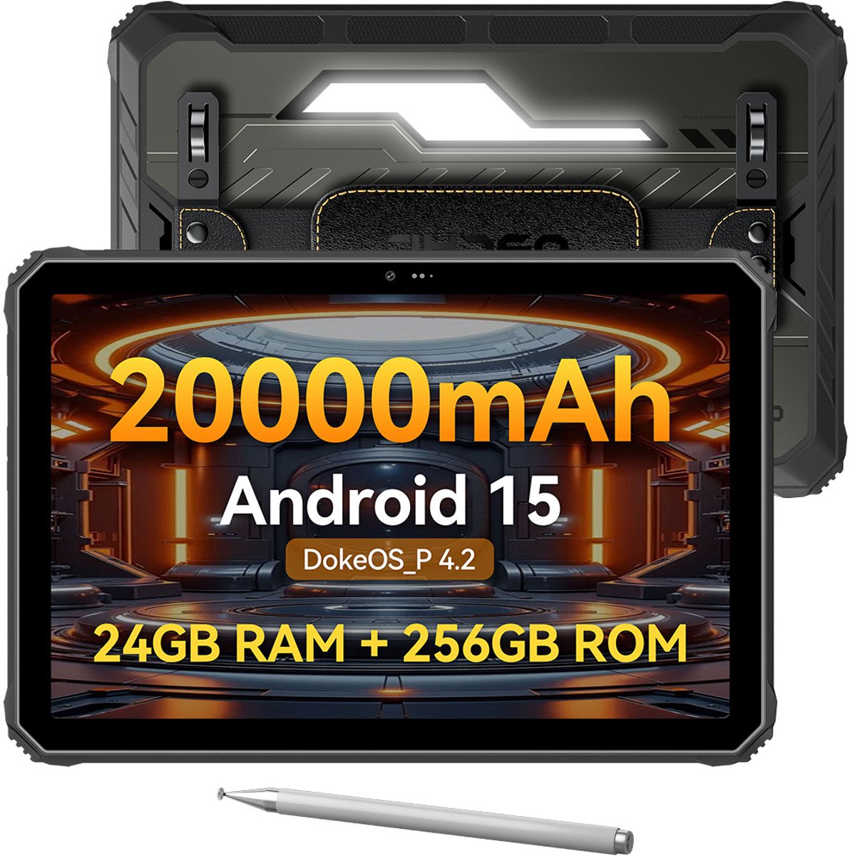 OSCAL SPIDER10 Outdoor Tablet - 11 inch - 24 GB RAM - 256GB ROM - 20000mAh - Android 15 - Bluetooth 5.0 - NFC - GPS - Zwart (6931548324461)