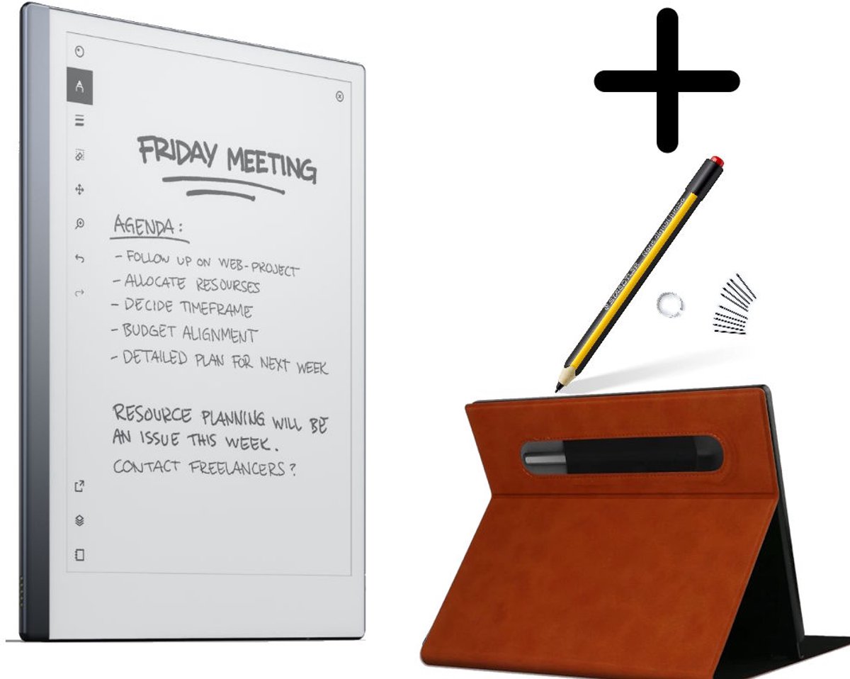 Remarkable 2 - Tekentablet - met Steadtler pen incl gum en bruine slim case folio - digitaal notitieblok (9501271421484)