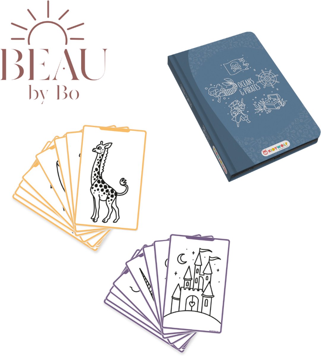 BEAU by Bo Kidywolf Kidydraw Mini Tekenboek met LCD-scherm Oceanen en Piraten + Refill Once upon a time & Animals (5415188861032)