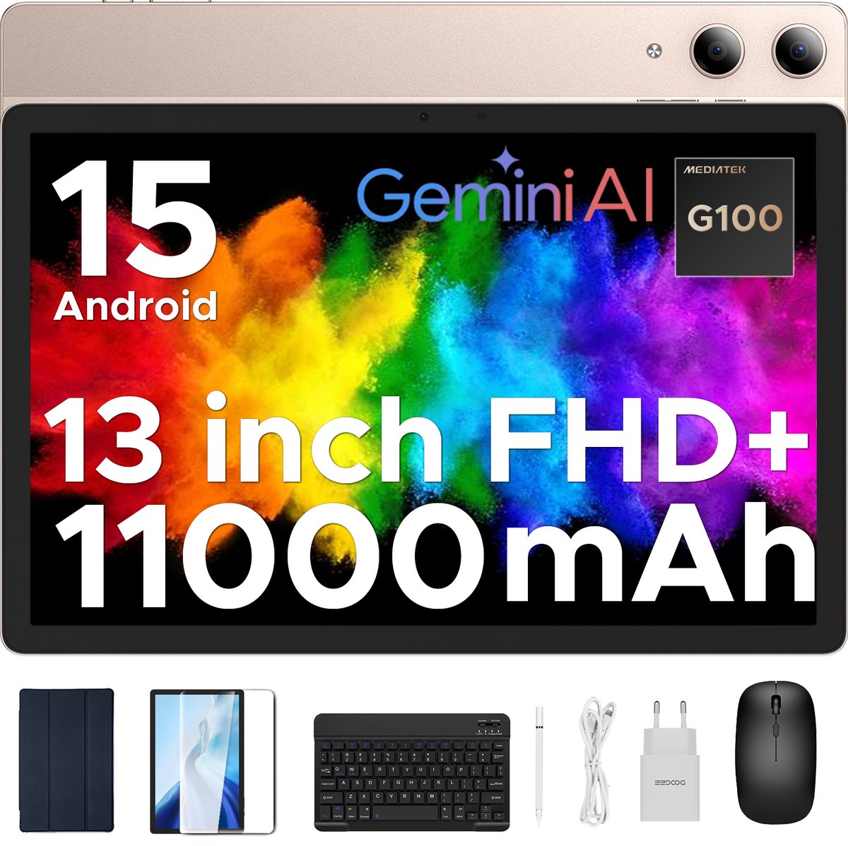 DOOGEE Tab E3 Pro Tablette avec Clavier Android 15 13