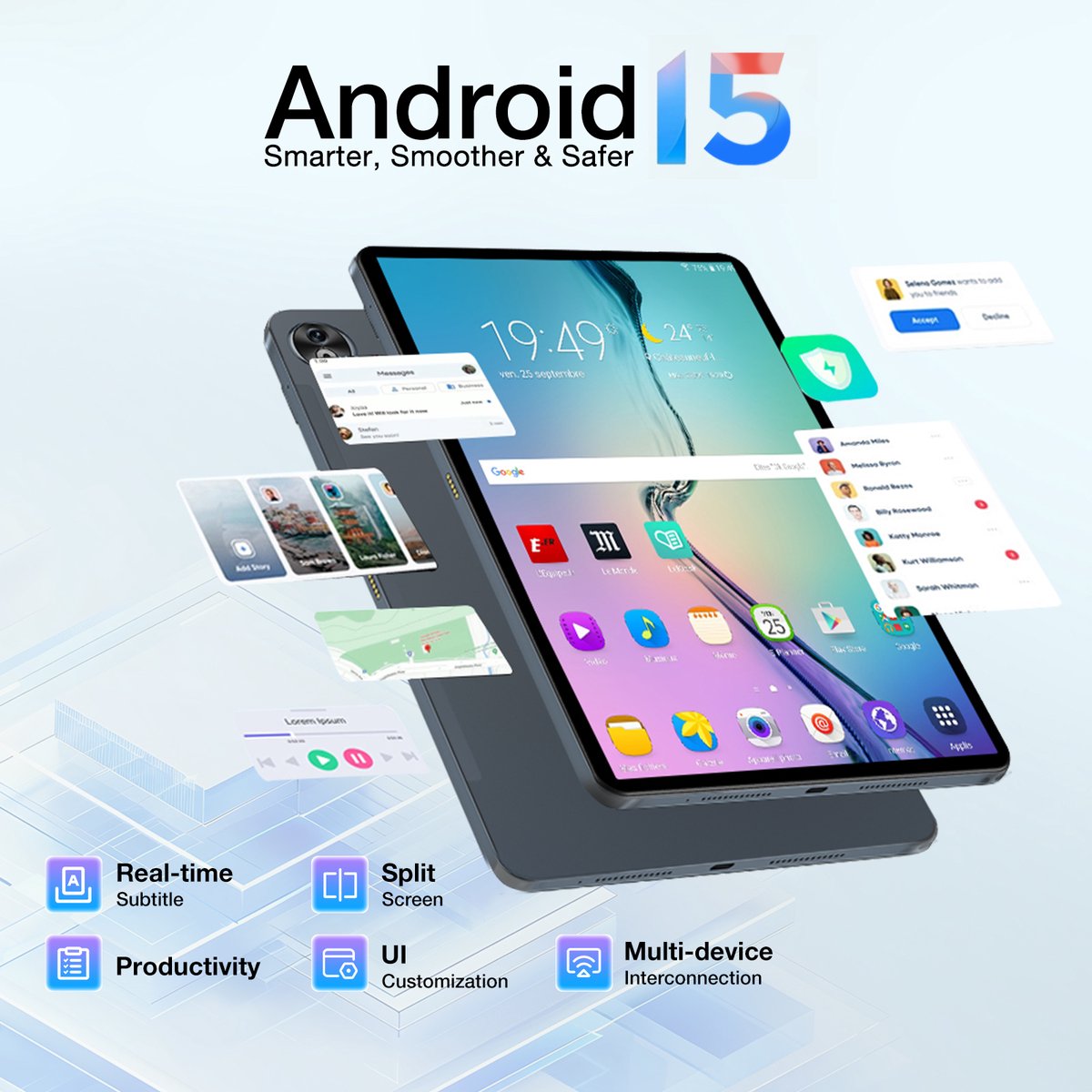 Doogee T40 Tablete Avec Clavier 8GB RAM+512GB ROM (TF 2TB) Helio G99 Batterij 8580mAh 11 