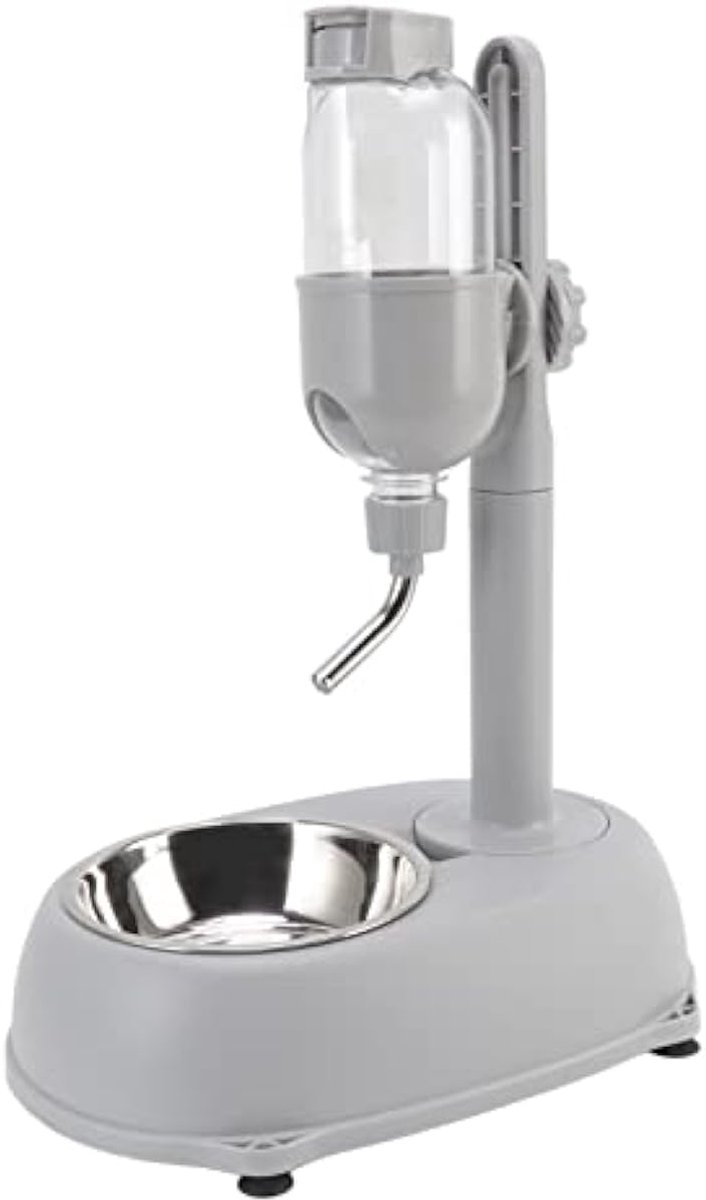 Honden- en kattenbak, 2-in-1, in hoogte verstelbaar, waterdispenser voor huisdieren met verwijderbare onderdelen, gemakkelijk schoon te maken (9502684938774)