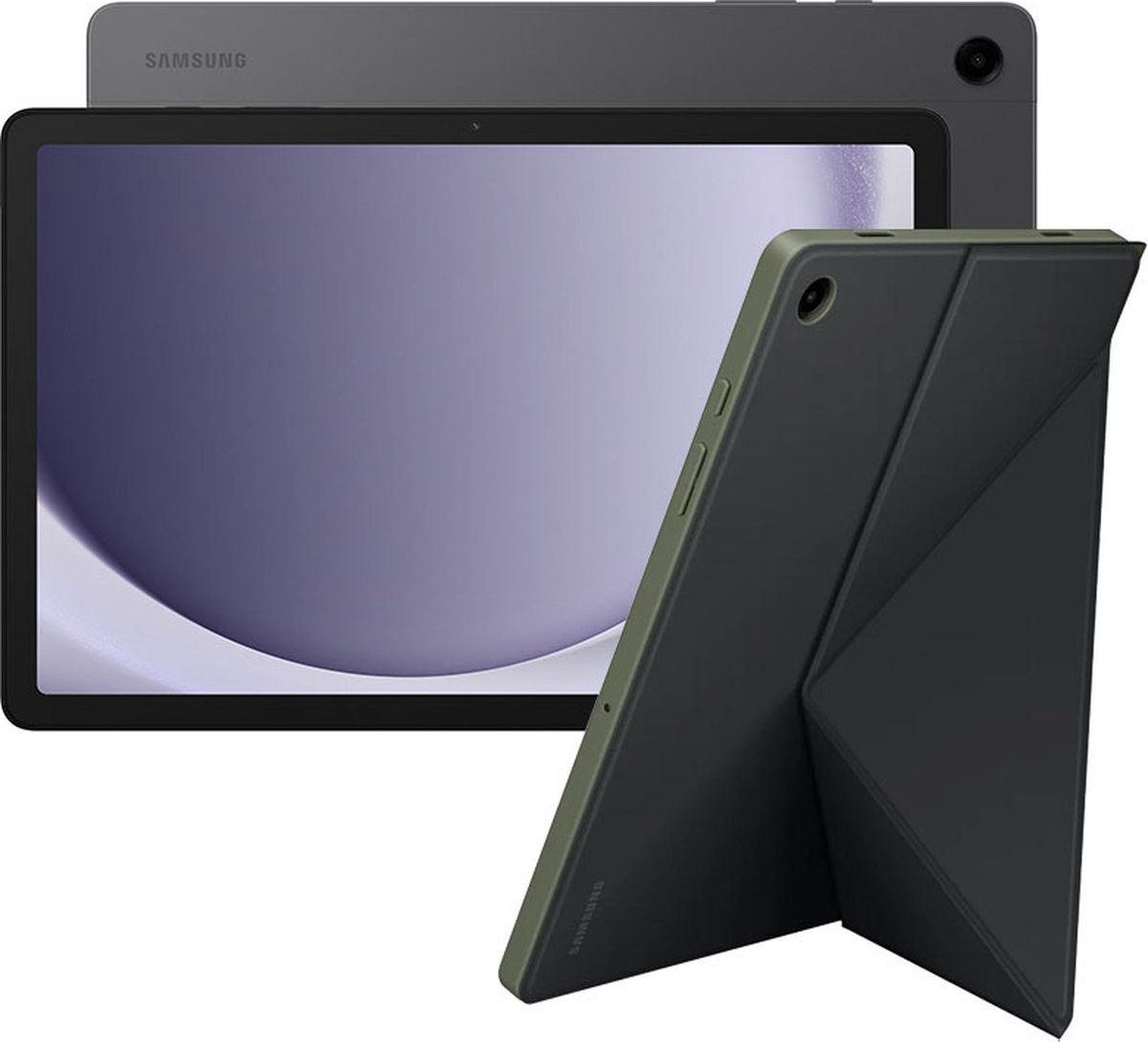 Samsung Galaxy Tab A9 Plus (2023) - 128GB - Gray + Samsung Book Cover Groen (8806097328674)