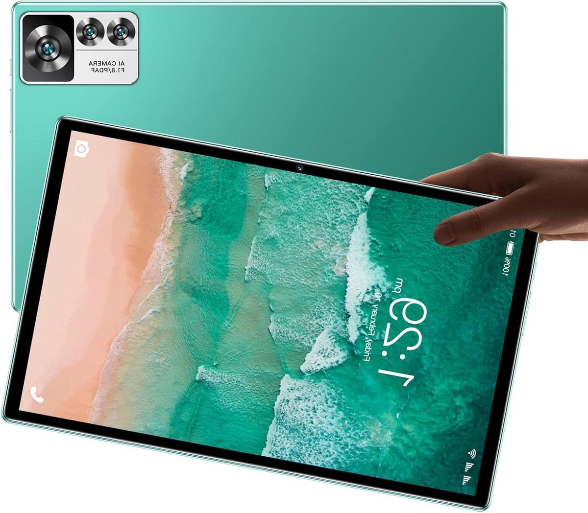 Android-tablet 10 Inch 8GB RAM 256GB ROM 128G Expand - Dubbele Camera WiFi Bluetooth 7000mAh - Groen - Geschenken. . (6152310679675)