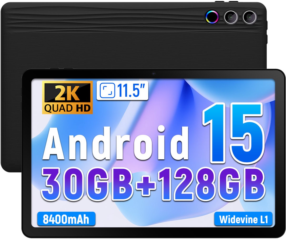 Hotlight G9 - Android 15 Tablet - 11.5 inch - 30(6+24)GB RAM/128GB ROM- 8400mAh - 2K Schermo Ultra - Zwart (6978044740524)