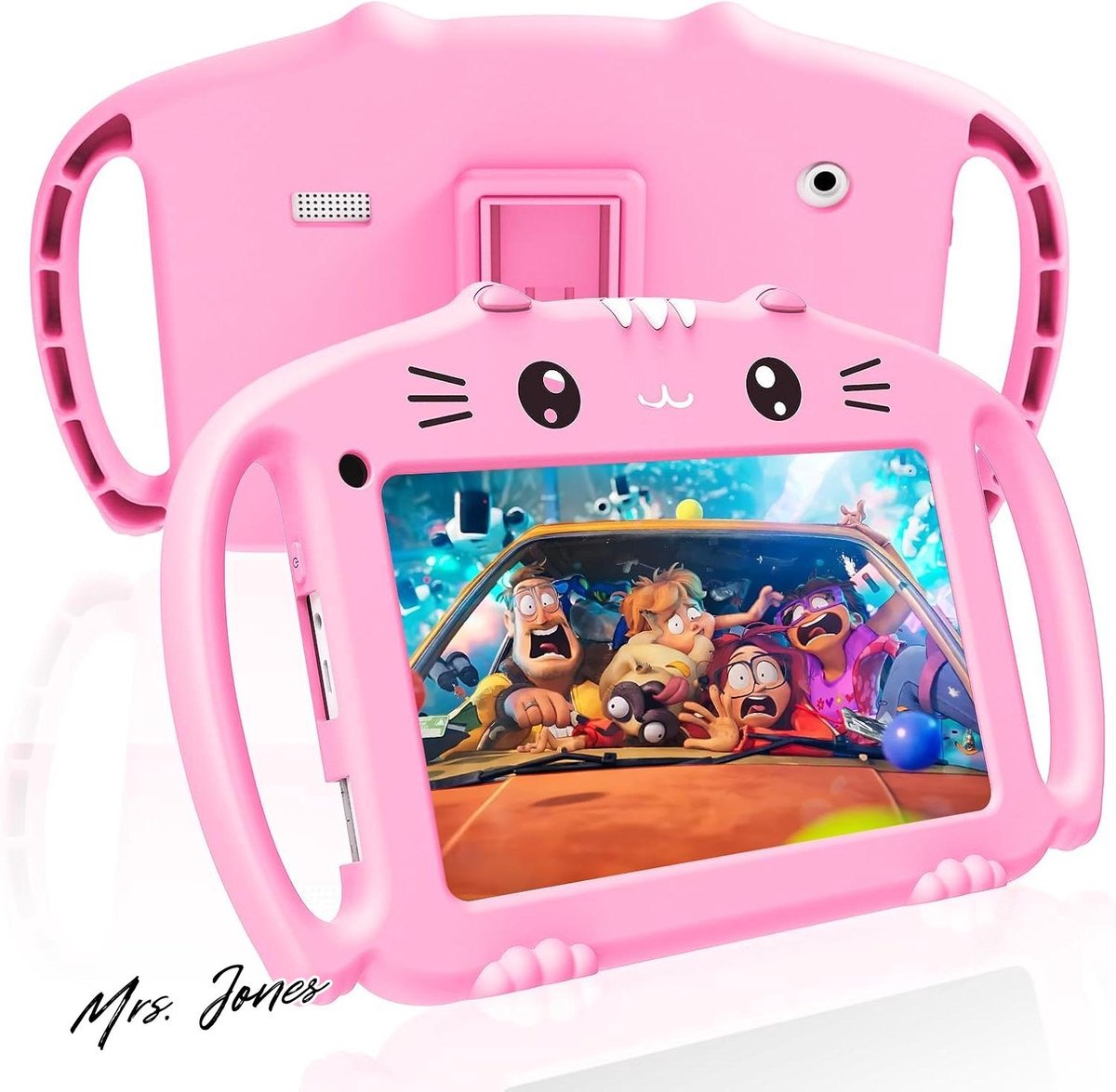 Mrs. Jones Kids Tablet 7 In Android Tablet for Kids with WiFi Quad Core Childrens Tablet 2G+32G Dual Camera Parental Control Kid Friendly Cover-Pink . (8721254061655)