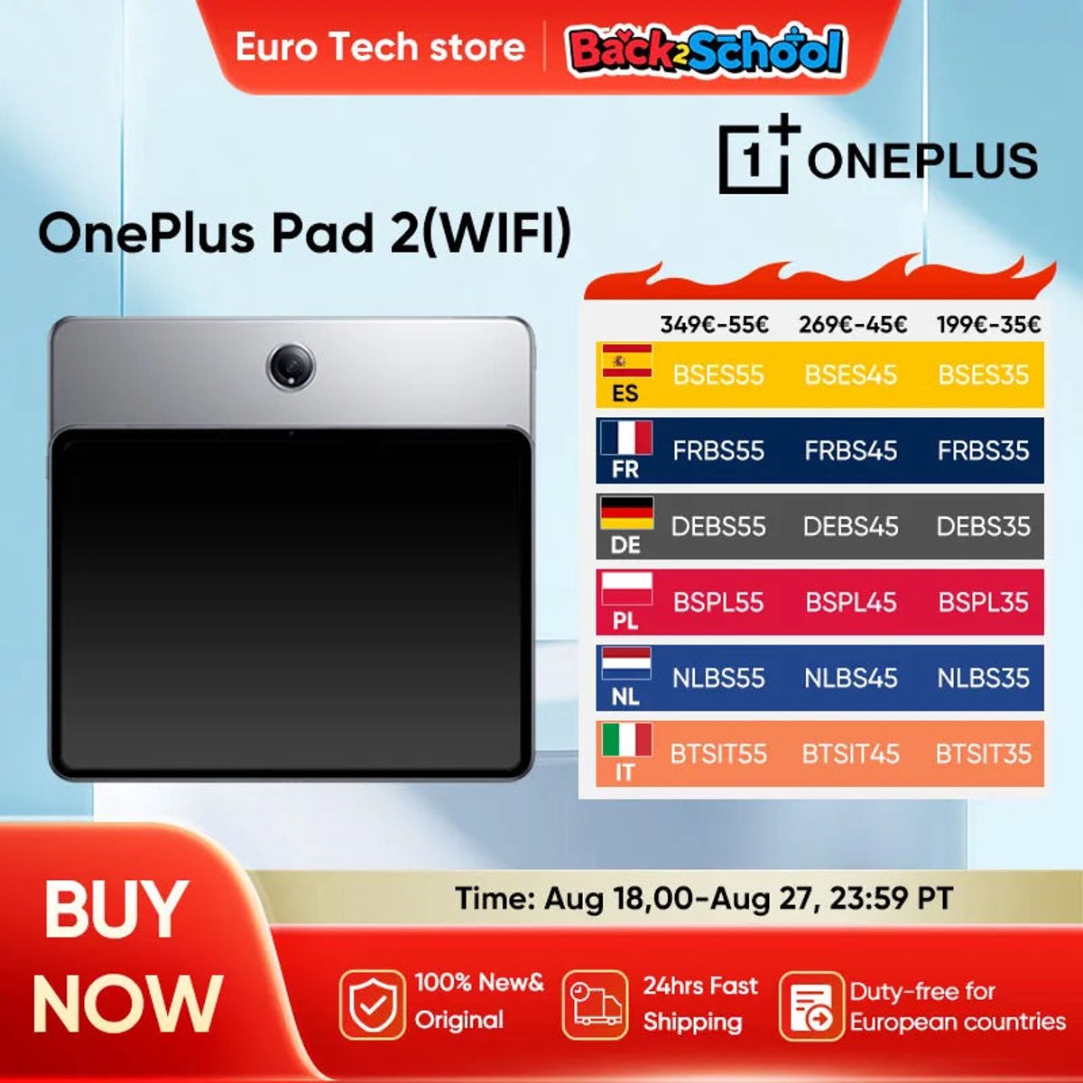 OnePlus Pad - Tablet - Snapdragon 8 Gen 3 - 144Hz Scherm - Android - Voor Gebruikers - Model 2 (8721164639869)