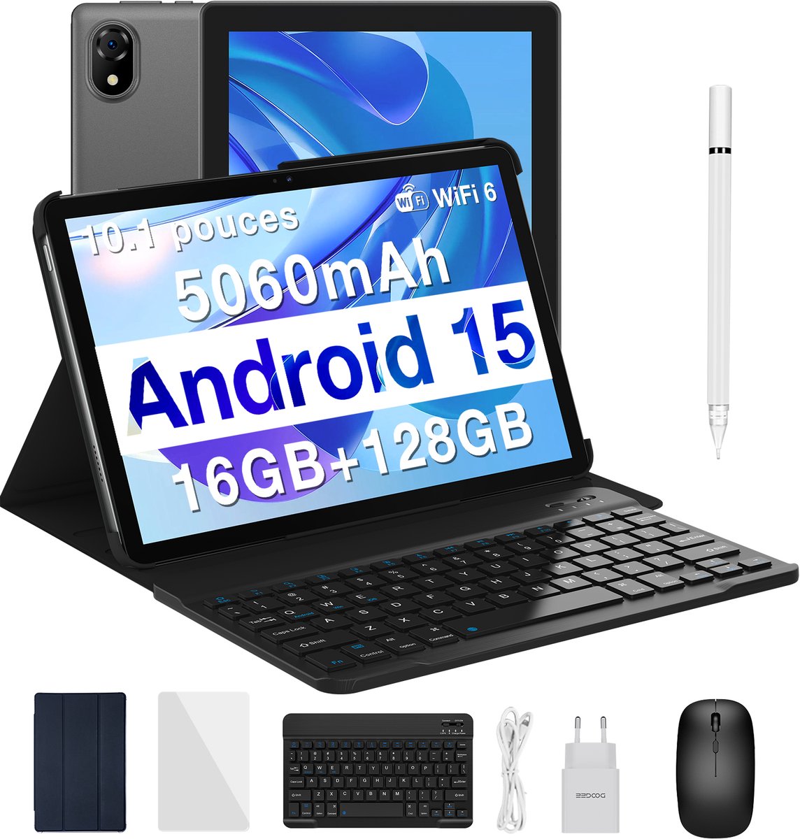 Doogee U10 -tablet met toetsenbord Android Mouse 15 10 