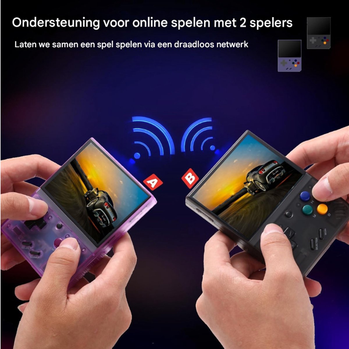 MiyooMini Plus Handheld Spelconsole Retro 64GB 20000+ Spellen 3.5" IPS Scherm WiFi & HDMI Zwart (8721277180098)