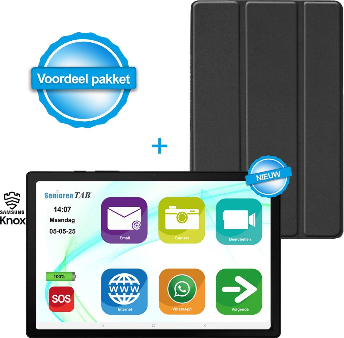 SeniorenTAB Seniorentablet Knox - Op basis van Samsung - 128GB - 11 inch - wifi - Tablet voor ouderen inclusief beschermhoes (8721325721099)