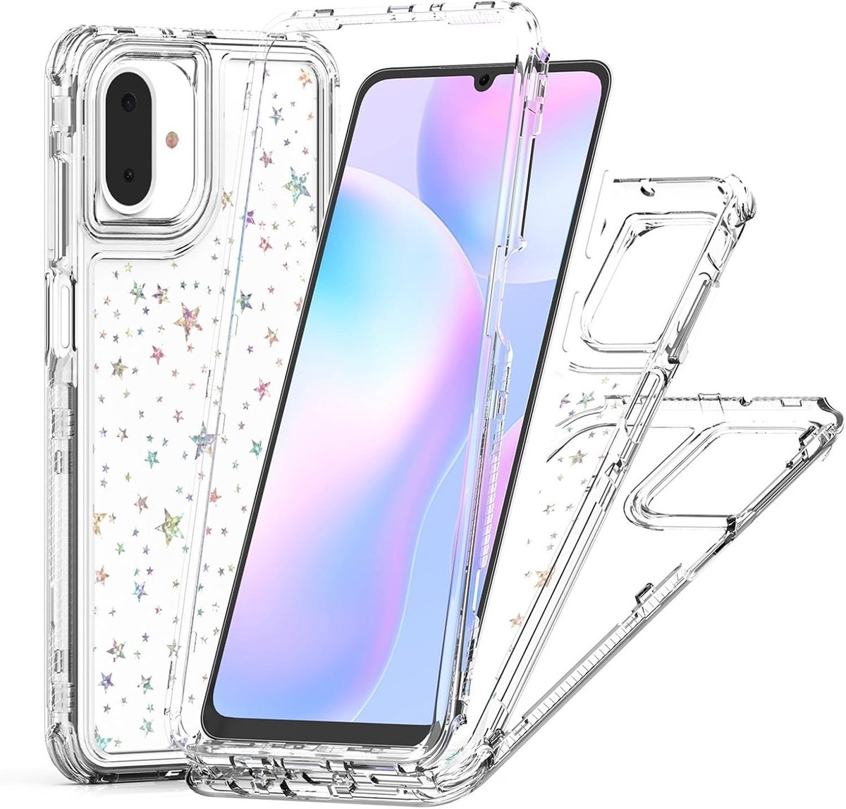 Allecto - Beschermhoes - Transparant - Samsung Galaxy A07/A06 - Acryl - Ultra dun - Valbestendig - Schattige motieven - Ster design (2766523141290)