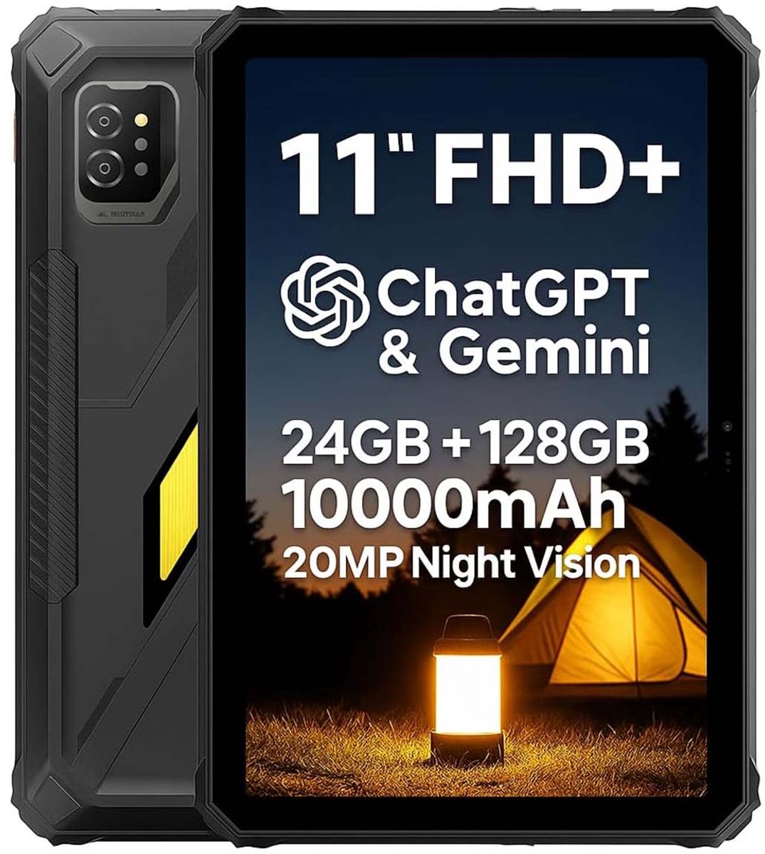 Tablet Blackview Active 7 - 24GB RAM - 128GB ROM - 11 inch - Android 15 - 10000mAh - BT 5,0 - Dual SIM 4G - GPS - OTG - NFC - Zwart (6221300300520)