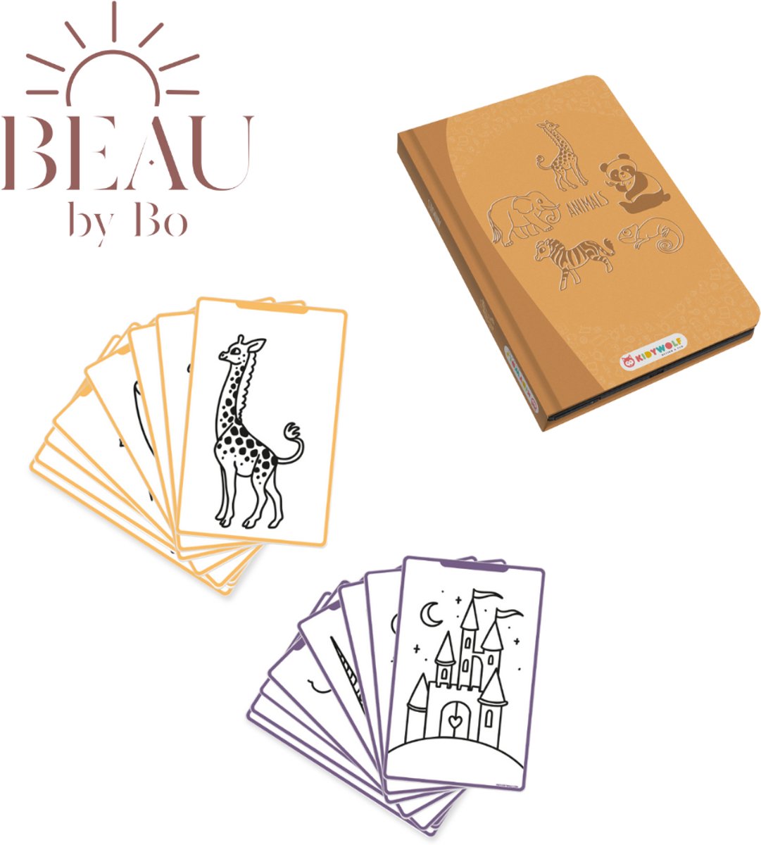 BEAU by Bo Kidywolf Kidydraw Mini Tekenboek met LCD-scherm Dieren + Refill Once upon a time & Animals (5415188860998)