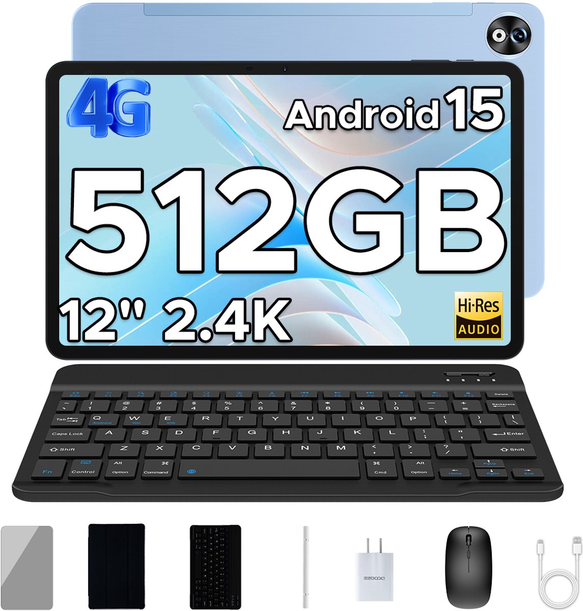 Doogee T40 Tablete Avec Clavier 8GB RAM+512GB ROM (TF 2TB) Helio G99 Batterij 8580mAh 11 