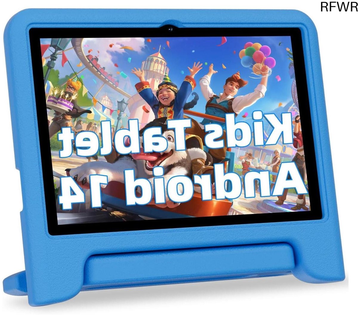 RFWR® Kindertablet 10 inch met Android 14, 10 GB RAM, 64 GB opslag en hoge resolutie touchscreen (8721316156732)