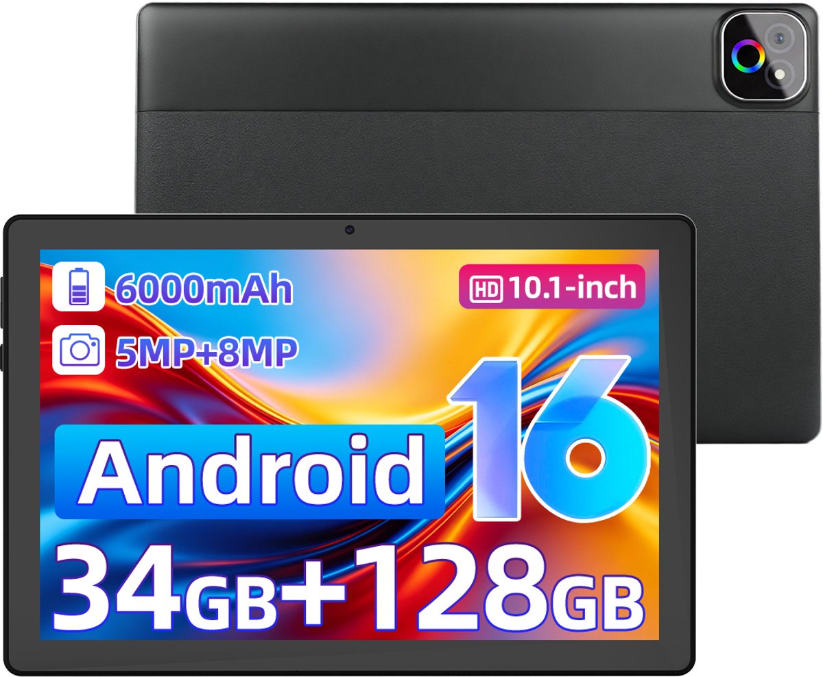 Tablet X6 - 10.1 inch - A537 Chip - 34GB RAM(6G+28GB) - 128GB - WiFi6 - Zwart (0727640090993)