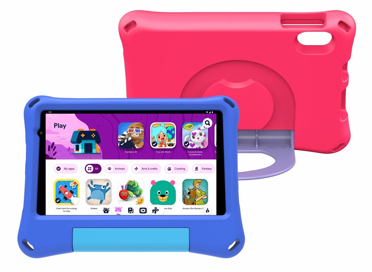 Denver Kindertablet - Android 16GMS - Ouderlijk Toezicht - 4GB RAM - 64GB - 8 Inch - Incl. Blauwe en Roze Hoes - TIO80115KBUP (5706751091698)