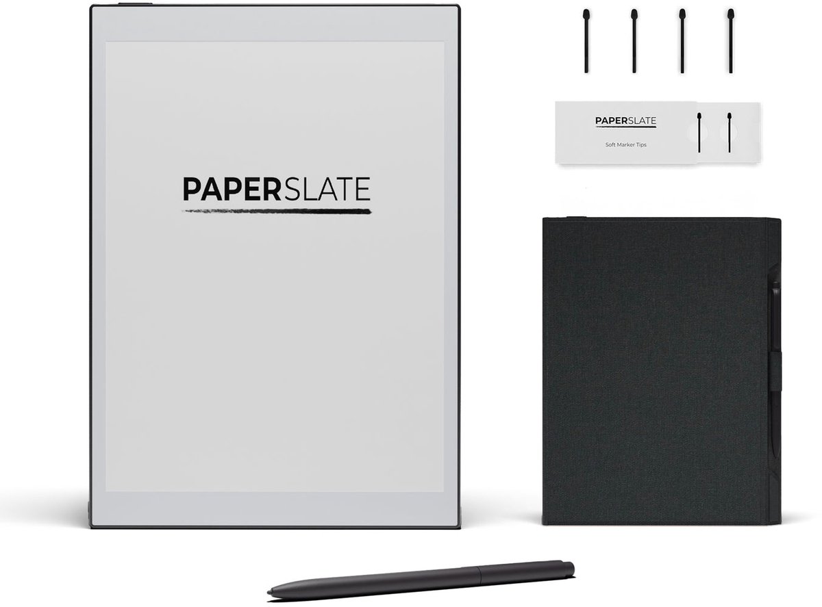 Digitaal notitieboek Paperslate Pack + Grijze hoes + 4 Markeerpunten (3760419330101)