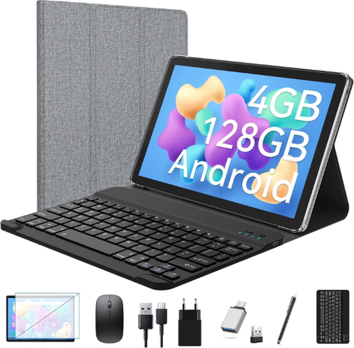 FEONAL® Tablet Met Toetsenbord - Tablet - Tablet Met Keyboard - Tablets - Tablets Met Toetsenbord Inbegrepen - Tablet 2 In 1 Laptop - Tablet Inclusief Toetsenbord - Tablet Met Toetsenbord Compleet - Mini Laptop (6150841515592)