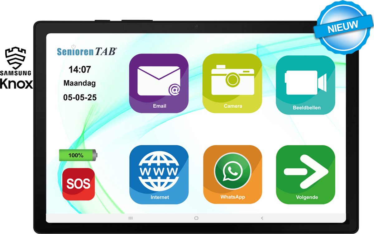 SeniorenTAB tablet Plus - Op basis van Samsung A9+ Wifi - 11 inch - Zwart (8720589130784)